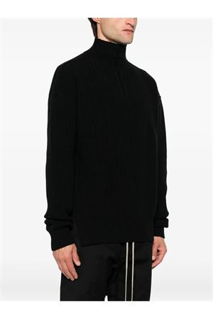 Black virgin wool sweater RICK OWENS | RU02E1645KWV09